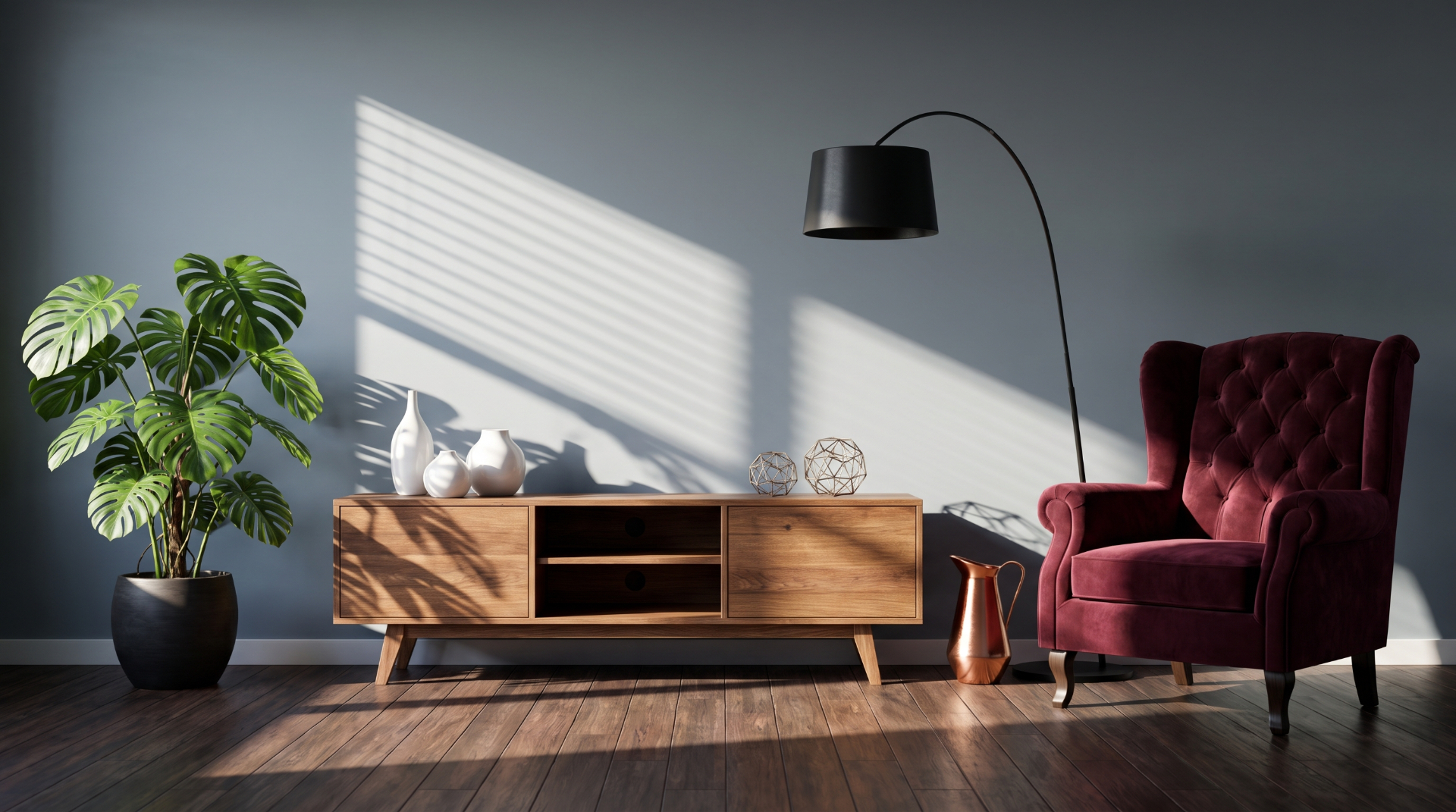 Premium interior design showcase with bespoke upholstered sofas and luxurious, warm cinematic atmosphere